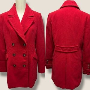 100 Forever 21 | EUC Red Double-Breasted Wool Blend Coat (Size L)